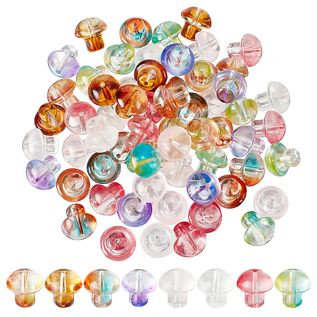 80Pcs 4 Colors Transparent Glass Beads GLAA-PH0002-32-1