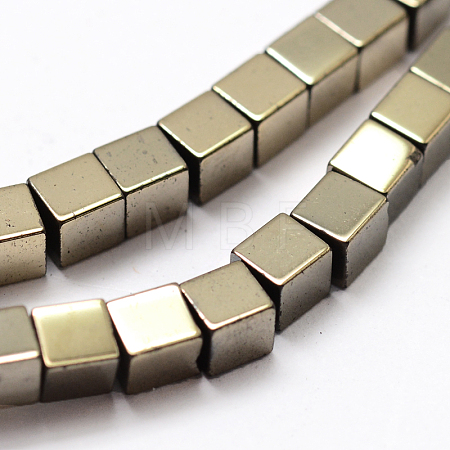 Electroplate Non-magnetic Synthetic Hematite Beads Strands G-J170A-2x2mm-08-1
