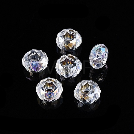 Transparent Glass European Beads GPDL-N005-D14mm-A01-1