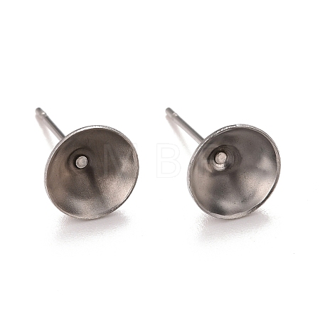 Non-Tarnish 304 Stainless Steel Post Stud Earring Settings STAS-L238-082F-P-1