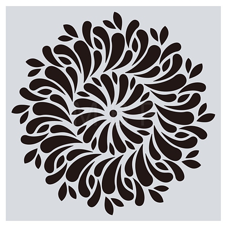Flower Pattern Eco-Friendly PET Plastic Hollow Painting Silhouette Stencil DRAW-PW0008-02H-1