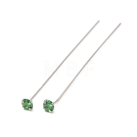 Brass Micro Pave Cubic Zirconia Stud Earring Findings CU-CBA4618-01P-05-1