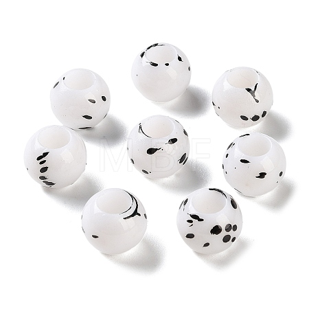 Spray Painted ABS Plastic European Beads KY-G033-01B-01-1
