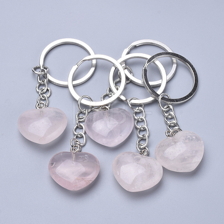 Natural Rose Quartz Keychain KEYC-S253-09-1