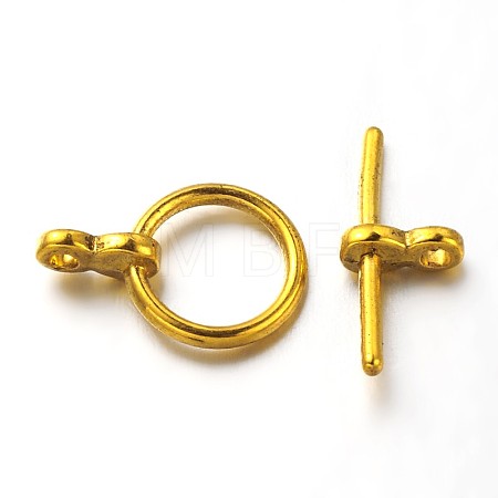Tibetan Style Toggle Clasps TIBE-AB2035Y-AG-NF-1