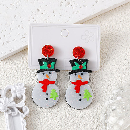 Christmas Acrylic Dangle Stud Earrings FS-WGF523C-01-1