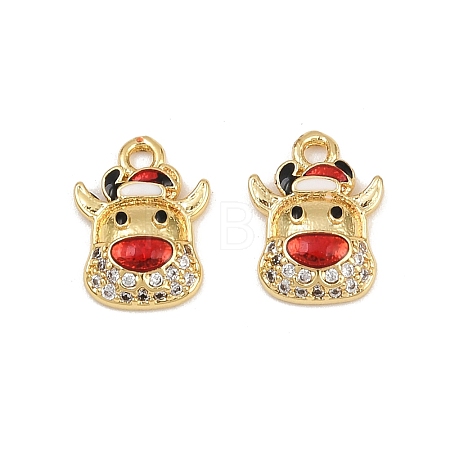 Brass Micro Pave Cubic Zirconia Charms LS-KK-Z129-01G-03-1