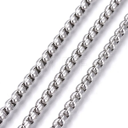 Tarnish Resistant 304 Stainless Steel Box Chains STAS-P219-23-F-1