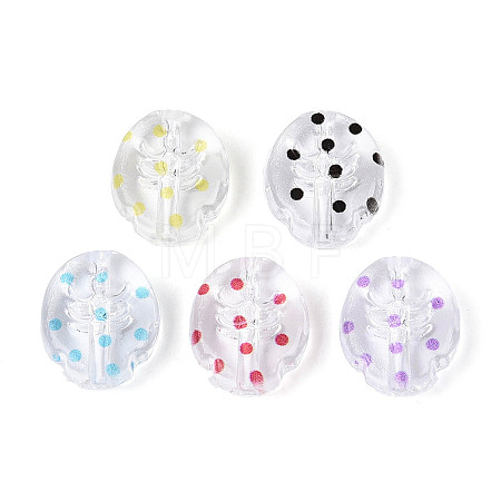 Printed Transparent Acrylic Beads TACR-T029-12M-1