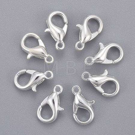 Silver Color Plated Zinc Alloy Lobster Claw Clasps X-E103-S-1