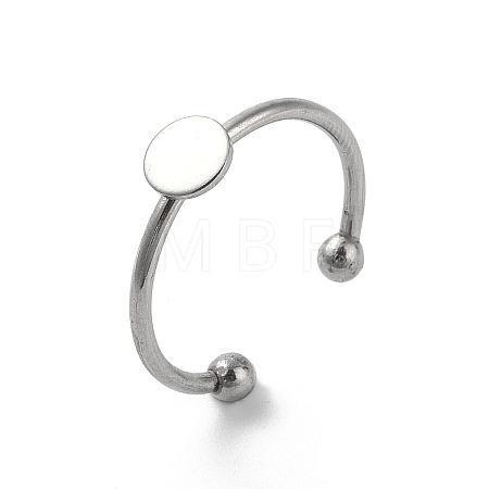 Non-Tarnish Adjustable 304 Stainless Steel Finger Rings Components STAS-K278-04A-P-1