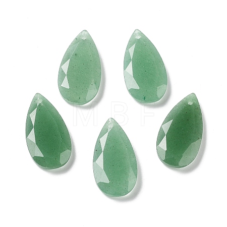 Natural Green Aventurine Faceted Pendants G-D082-01I-1