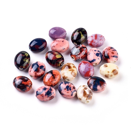 Handmade Porcelain Beads X-PORC-S496-P-1