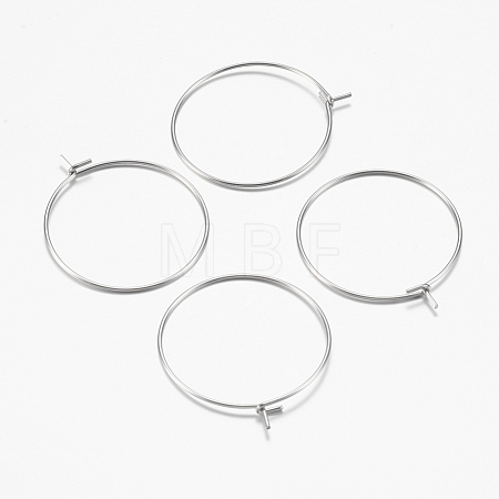 316 Surgical Stainless Steel Hoop Earrings Findings STAS-F149-32P-C-1