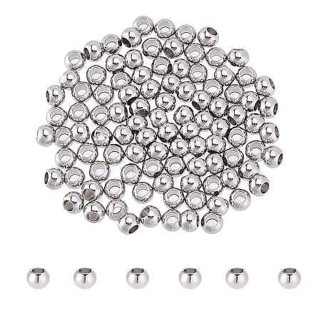 100Pcs 303 Stainless Steel European Beads STAS-NB0001-96B-1