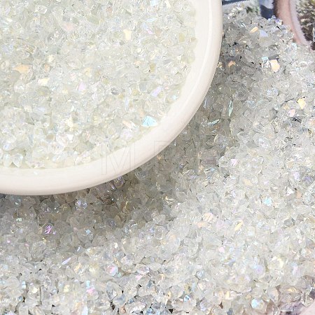 Transparent Electroplate Crushed Glass Craft GLAA-F123-02-1