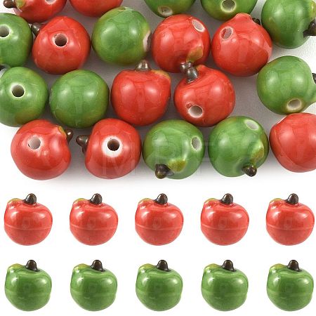 20Pcs 2 Colors Handmade Porcelain Beads PORC-FS0001-58-1