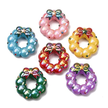 Christmas UV Plating Opaque Acrylic Beads AC-CBAC5B6-01-1