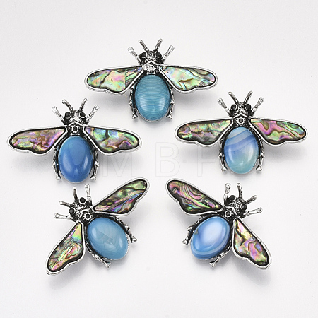 Natural Agate Brooches/Pendants G-S353-08E-1