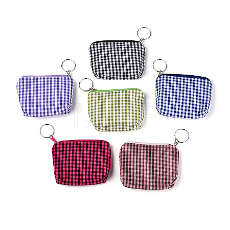 Plaid Pattern Cotton Wallets AJEW-N003-21-1