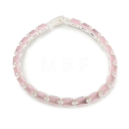 Rack Plating Brass Rectangle Link Chain Bracelet BJEW-Q771-05S-1