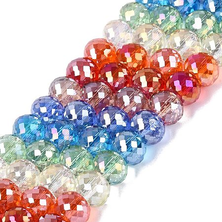 Electroplate Transparent Glass Beads Strands EGLA-N022-17A-C01-1