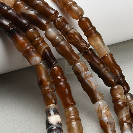 Natural Banded Agate Beads Strands G-Z144-A01-01B-1