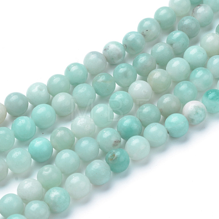 Natural Amazonite Beads Strands X-G-T055-6mm-17-1