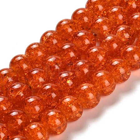 Spray Painted Crackle Glass Beads Strands CCG-Q001-10mm-09-1