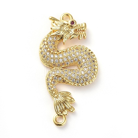 Brass Micro Pave Cubic Zirconia Links Connectors ZIRC-G157-46G-1