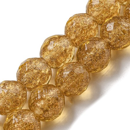Handmade Gold Sand Lampwork Beads Strands LAMP-L079-06C-1