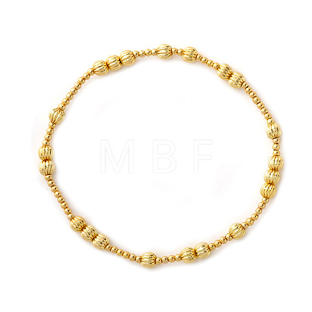 Brass Round Beads Stretch Bracelets QX7837-3-1