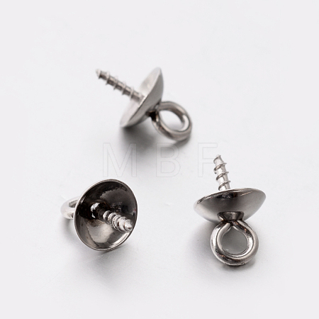 304 Stainless Steel Screw Eye Pin Peg Bails STAS-E076-06-1