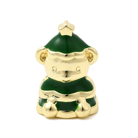 Christmas Brass Enamel Beads KK-L258-02G-01-1