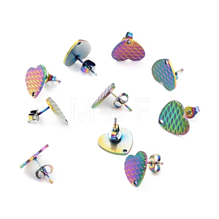 Ion Plating(IP) 304 Stainless Steel Stud Earring Findings STAS-I183-04B-M-1