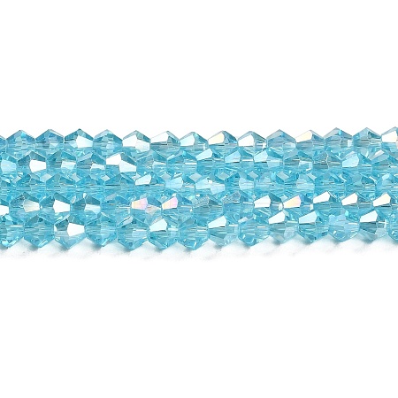 Transparent Electroplate Glass Beads Strands EGLA-A039-T6mm-B20-1