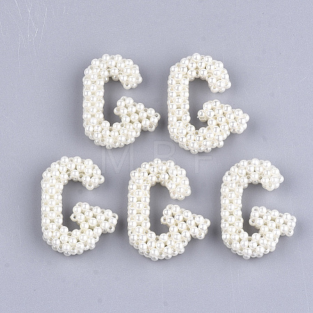 Handmade ABS Plastic Imitation Pearl Woven Beads FIND-T039-18-G-1