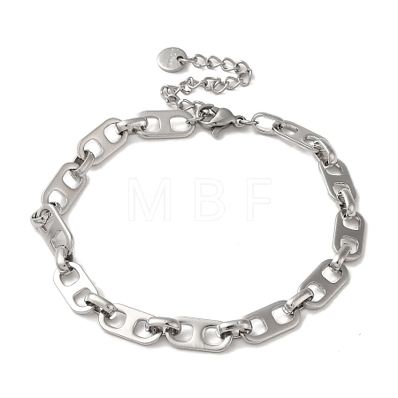 Brass Mariner Link Chains Bracelets for Women BJEW-L685-04P-1