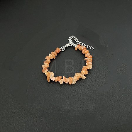 Natural Red Aventurine Chip Beaded Bracelets for Women IW6789-6-1
