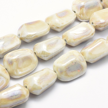 Eco-Friendly Glazed Porcelain Beads PORC-P027-E08-1