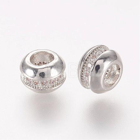 Brass Micro Pave Cubic Zirconia Beads ZIRC-J016-21P-1