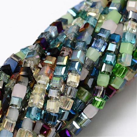 Electroplate Glass Beads Strands EGLA-L007-M01-1