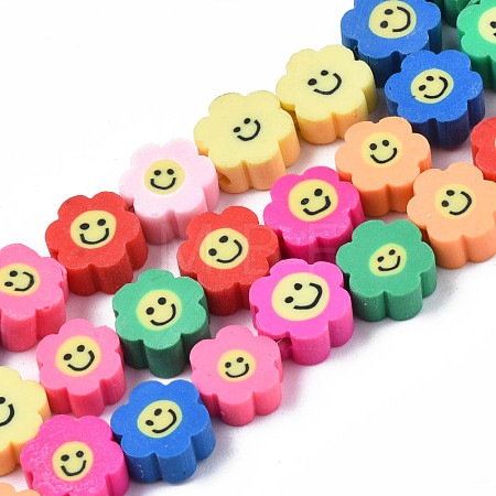 Handmade Polymer Clay Bead Strands CLAY-N006-73-1