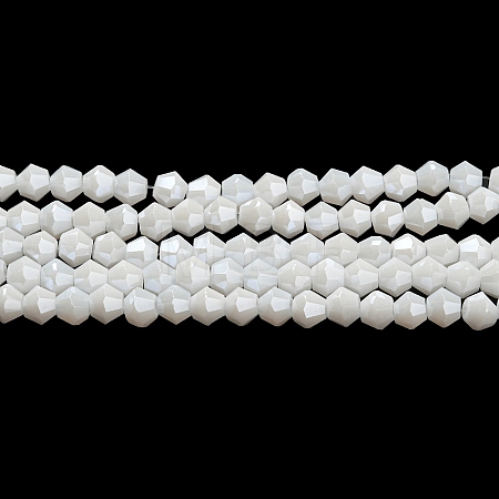 Opaque Solid Color Electroplate Glass Beads Strands GLAA-F029-P4mm-C15-1