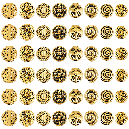 160Pcs 8 Styles Tibetan Style Alloy Beads FIND-PA0001-65A-1