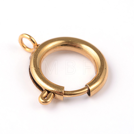Ion Plating(IP) 304 Stainless Steel Spring Ring Clasps LS-STAS-G170-08G-1