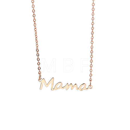 Simple Stainless Steel Mama Link Chain Necklaces for Mother's Day QW8429-9-1