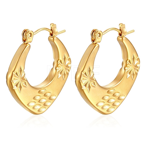 Cross-border European and American Fashion Geometric Square Stainless Steel Hoop Earrings PW-WGF982E-01-1