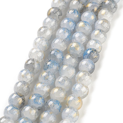 Baking Painted Crackle Glass Bead Strands DGLA-R053-05C-1