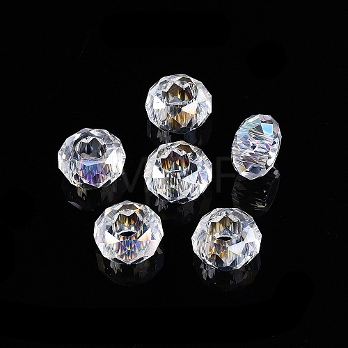 Transparent Glass European Beads GPDL-N005-D14mm-A01-1